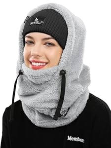 Shy Velvet Plüsch Sturmhaube Mütze Winter Thermo Skimaske Wolle Balaclava für Radfahren, Snowboarden, Skifahren, Motorradfahren Winddicht Gesichtshaube für Herren/Damen
