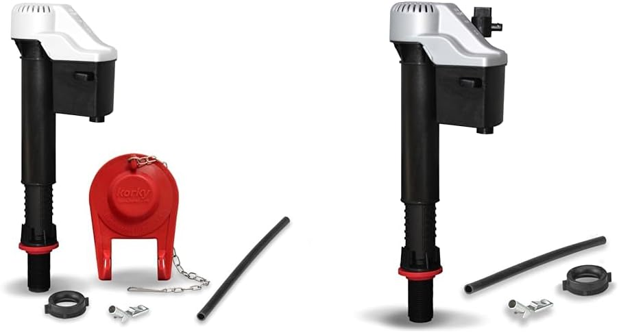 Korky 818BP QuietFILL Universal Toilet Fill Valve and Premium Flapper & 528MP QuietFILL Platinum Fill Valve-Fits Most Toilets-Easy to Install-Made in USA, Universal 99%, Black