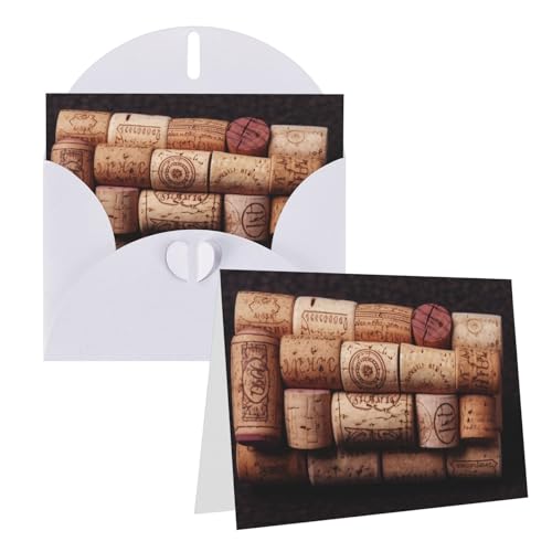 QMNEHJ グリーティングカード サンキューカード 封筒付き ブランクノートカード 4x6インチ バースデーカード ワインコルク ウェディングカード お悔やみカード おもしろい 思考カード あらゆる場面に対応