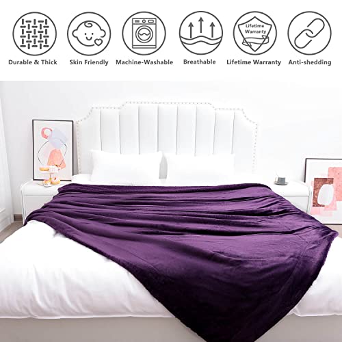 Nanpiper Sherpa Blanket,Soft Fuzzy Fleece Blanket,Warm Plush Microfiber Twin Size Blankets,Purple 60"X80" #TOP2