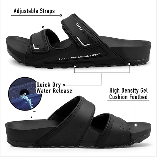 PIRO Unisex Orthoheel High Density Gel Slide Sandals Water Release Sole2