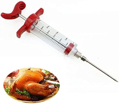 通用 Plastic Marinade Injector Syringe, 6.18 x 3.78 x 1.3 inches, transparent