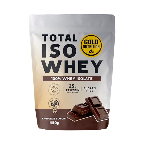 GoldNutrition® Total Iso Whey - hochkonzentriertes Molkenproteinisolat mit hohem Proteingehalt & BCAA - 900 g Eiweißpulver für Fitness & Sport, Schokolade
