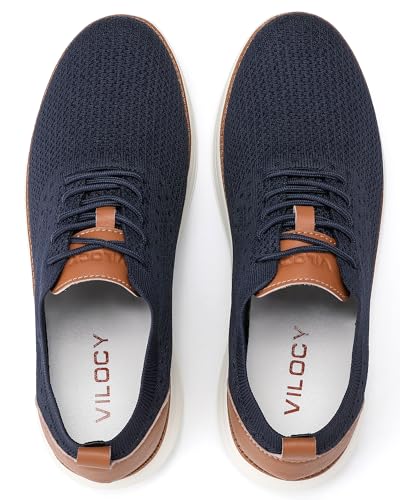 Image of VILOCY Men's Casual Dress Sneakers Lace-Up Oxfords Business Mesh Breathable Walking Shoes Tennis Comfortable