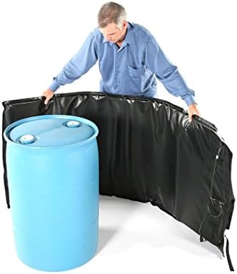 Powerblanket BH55RR-80 Industrial Grade/Weather Resistant D-15 Vinyl Shell 55 gal Insulated Drum Heating Blanket, Fixed Internal Thermostat 80 Degree F, Barrel Heater, Black
