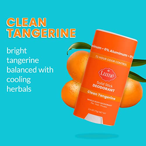 Lume Natural Solid Deodorant Stick, Clean Tangerine - Image 2