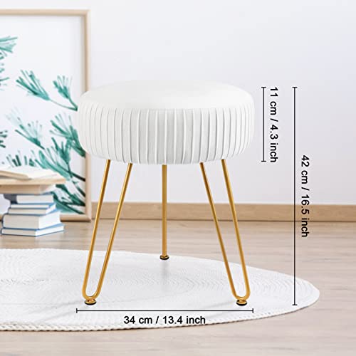 Tabouret blanc haut de gamme et repose-pieds ottoman glamour