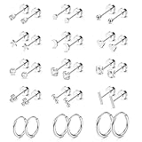 Minnario 15 Pares Pendientes Mujer Acero Inoxidable Aros Plata Oro Hipoalergenicos Pendientes de Aretes Pequeños Tragus Helix Piercing Oreja Pendientes Mujer Oro Plata