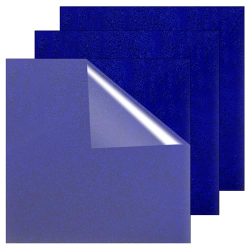 Frddiud 3 Pcs Glitter Blue Glossy Acrylic Sheets, 7.87 x 7.87 x 1/10 Inch Laser Cutting Acrylic Sheets, Acrylic Sheets for DIY Projects, Crafts Art Display, Signs (Blue)