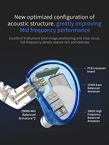 Monitoren Oordopjes, hoogwaardige harsholte Bedraad HiFi Stereo Ruisisolerend IEM bedrade oordopjes met afneembare kabel… - Image 3