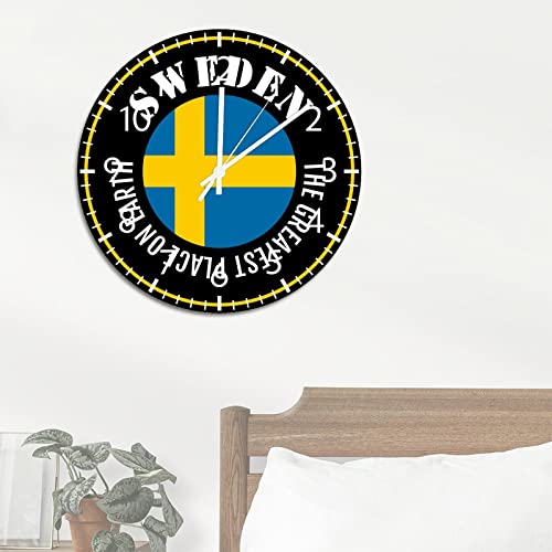 Horloge murale Suède pendule décorative drapeau 30cm - 5