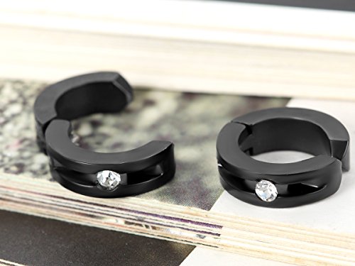 Flongo Ohrklemme kein Loch ohne Loch Ohrstecker, Ohrringe Ohrclip Non Piercing Fake Ohrpiercing Helix Cartilage Knorpel Piercing Silber Schwarz Gold für Herren, Damen