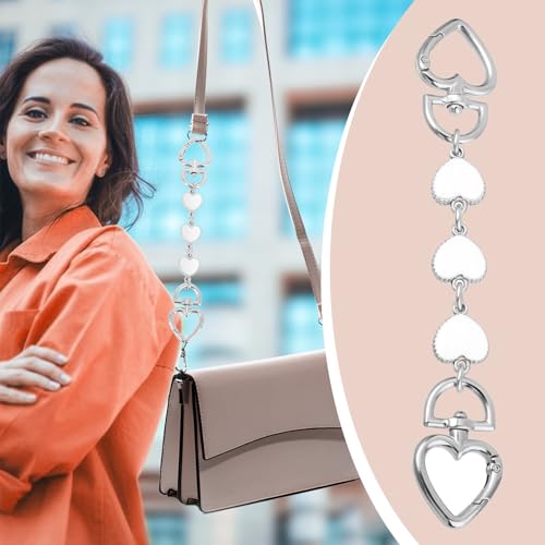 Sorcristy 2 Stück Kurze Metallkette Taschenkette Silber Verlängerungskette Tasche Charms Geldbörsenverlängerung Metallbeutelriemen Handtasche Geldbörse Strap Extender für Handtaschenzubehör