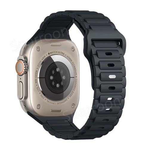 Étui de bracelet élégant en silicone bleu nuit compatible iWatch 49mm