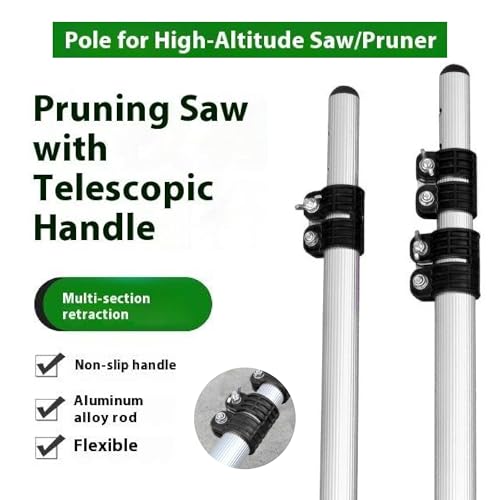 Image of VELTRIX Adjustable Telescopic Pole 1.4-2.7 Meters | Compatible with Hand Pruning Saw, Cleaning, Painting & Garden Use | Strong Lightweight Rod