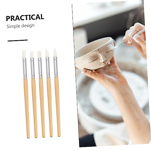 CIMAXIC 5pcs Ceramic Silicone Pen Portable Clay Tools Portable Tool Kit Household Sculpture Pens Household Polymer Clay Tools Clay Tool Kit Clay Dotting Tool Clay Supply - Thumbnail 4