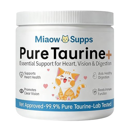Taurine for Cats Pure Taurine Supplement for Cats Coat Health Improve Eyesight Increase Vitality Enhance Heart Health for All Cat Ages & Breeds 200g
