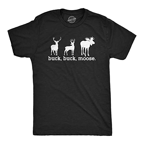 Mens Buck Moose T Shirt Funny Deer Hunting Elk Hunter Joke Tee for Guys Funny T Shirts Animal Apparel for Men Cool Hunting Short Sleeve Novelty Tees for Black - XXL