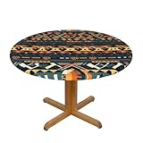 Caractéristiques du produit : Nos petites nappes rondes imprimées à texture tribale africaine disposent d'un revers élastique pour une installation facile, ne nécessitant pas d'étapes compliquées, et maintenant un environnement de salle à manger propre et esthétique.