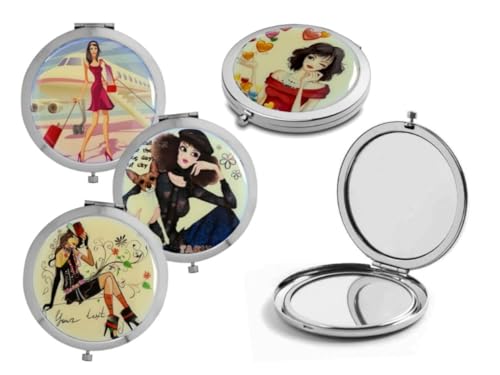 Lote de 20 Elegantes Espejos Dobles de Metal Mujeres. Belleza. Recuerdos y Complementos. Regalos Originales. Detalles de Bodas, Comuniones, Bautizos, Cumpleaños. DC