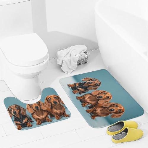 Lot de 2 tapis de salle de bain super absorbant lavable en U