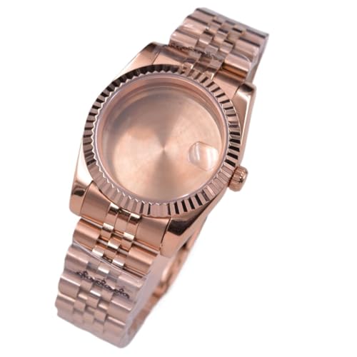 1�� 36mm / 39mm ���[�Y�S�[���h���v�P�[�X NH35 NH36 ETA 2836 2824 Pt5000 Miyota 8205 8215 821A DG2813 3804 ���[�u�����g�K���X�ɓK��(E,39mm ETA2824 PT5000)