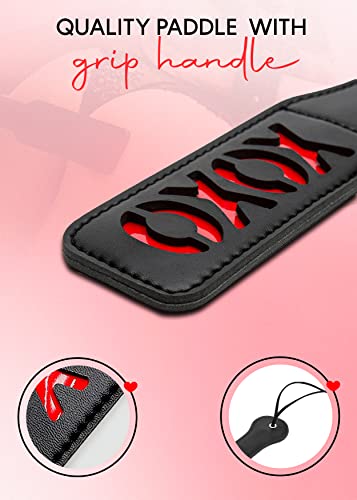 Image of Adult Sex Crop 17 Inch and 12 Inch Spanking Paddle for Adults - Faux Leather BDSM Fetish Bondage SM Toys for Couples Play
