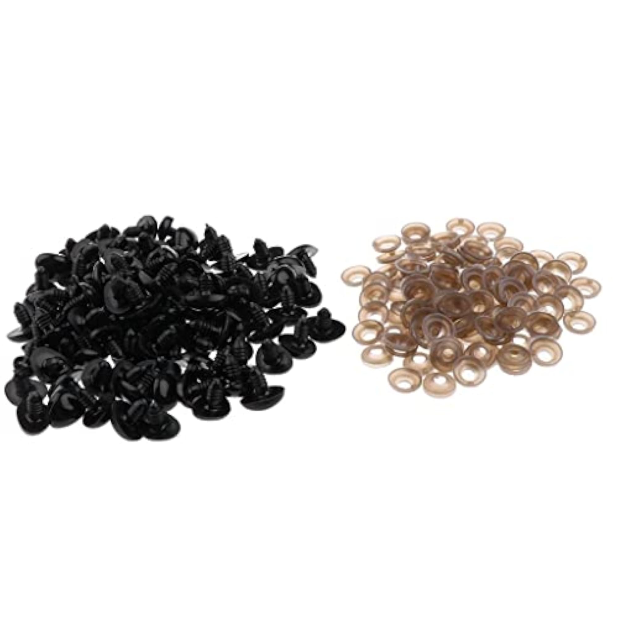 100 Pieces Triangle Safety Nose with Backs for Bear Doll DIY, Black