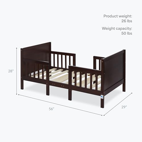 Dream On Me Hudson 3-in-1 Convertible Toddler Bed, 4 Safety Guard Rails, Low-to-Floor Design, Greenguard Gold & BSA Certified, Solid New Zealand Pinewood, Converts to Chairs & Table – Espresso by Dream On Me - Image 3