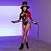 Leg Avenue Womens 2 PC Ravishing Ringmaster, includes gold trimmed garter teddy with snap crotch and attached velvet tail coat, and top hat, LARGE, Multicolor