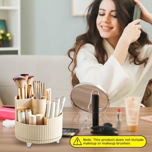 Image of HANNEA Makeup Organizer 5-Slot 360 Rotating Box for Lipstick Perfume | 360 Access, Keeps Lipsticks and Perfumes Visible, Brush Holder, Vanity Storage, 5 Slots, Easy to Rotate