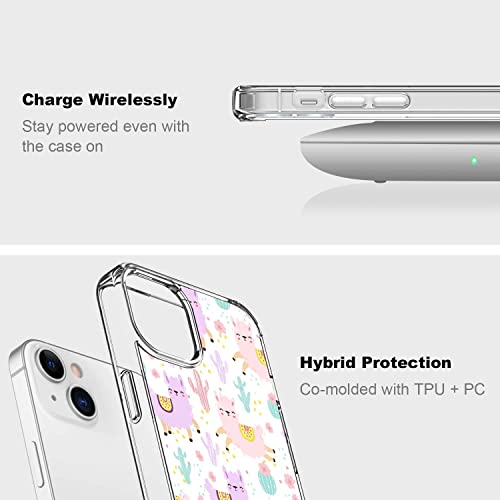 Aesthetic Cute Animal Pattern Case Compatible With Iphone 13, Slim Fit Shockproof Bumper Protective Case For Iphone 13, Cartoon Alpacas Llamas Iphone Case Support Wireless Charging #TOP1