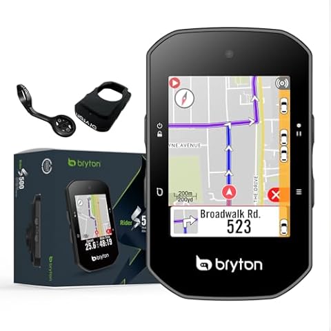 Bryton Rider S500 2.4 Inch Color LCD Touchscreen GPS Bike/Cycling Computer Offline USA Map, Compatible with Bike Radar, 24hrs Long Battery Life, Navigation with Turn-by Turn Follow Track Waterproof Cover