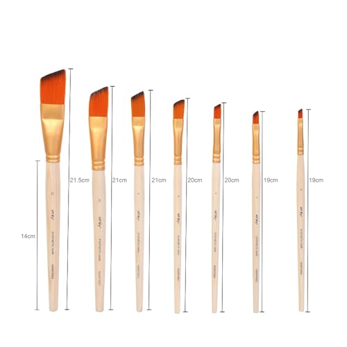 Image of Little Birdie Angular Brush Synthetic Hair Size 0 2 4 6 8 10 12 Set of 7 pc