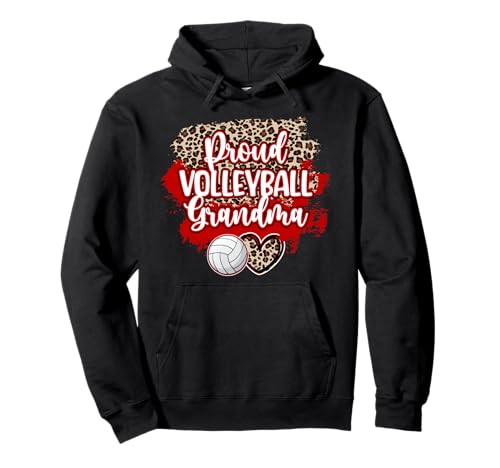 Proud Volleyball Grandma Of A Volleyball Player Grandmother Pullover Hoodie