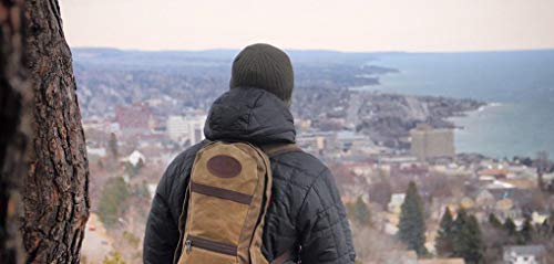 Frost River High Falls Short-Day Pack - Waxed Canvas Hiking Backpack, Durable Day Bag With Twin Zipper Pulls, 10 Liter, Field Tan #TOP6