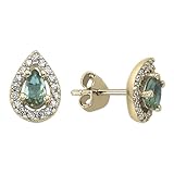 GARVIS Pendientes de zultanita de plata de ley 925 que cambian de color, piedras preciosas raras para mujer, regalo de aniversario, día de San Valentín, cumpleaños, Navidad, 5x7 mm, Gema, Csarita