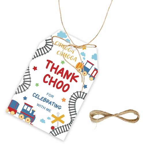 50 peças de etiquetas de agradecimento de trem, etiqueta de presente de lembrancinhas de trem ferrov
