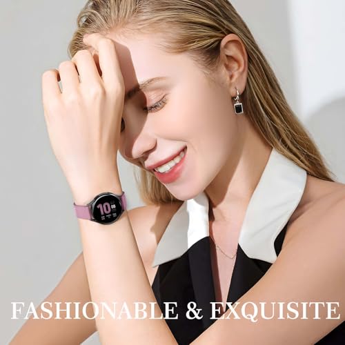 22mm Premium ltalian Leather Bands Compatible with Samsung Galaxy Watch 3 45mm,Galaxy Watch 46mm, Gear S3 Frontier, Soft Leather Watch Light Thin Replacement Straps for Men Women Couple Bands