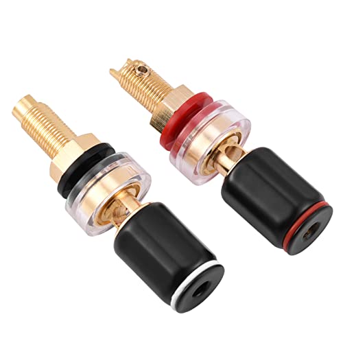 KIMISS terminales de altavoz 2 pcs negro y rojo miniatura 1