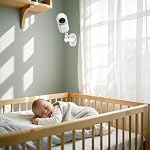 Adhesive Baby Monitor Wall Mount Compatible avec VTech Advanced HQ Max, Support de baby-surveillance réglable sans forage et dommages muraux