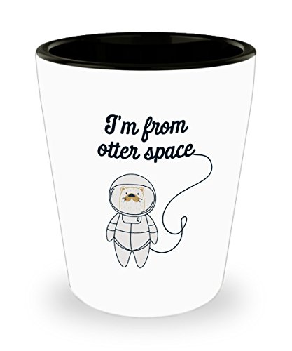 Otter Pun Shot Glasses - I'm from otter space - Novelty Birthday Gift Idea