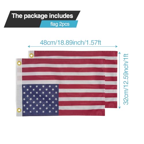 2-Pack 12" x 18" Double-Sided American Flags for Whip Lights by cezelux - Used condition - Image 8