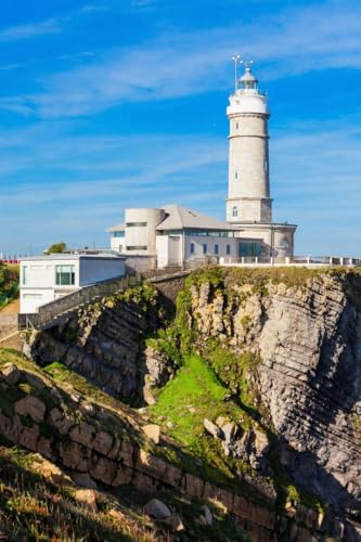 Tableau aluminium phare Faro Cabo Mayor 70x110 impression d'art Cantabrie