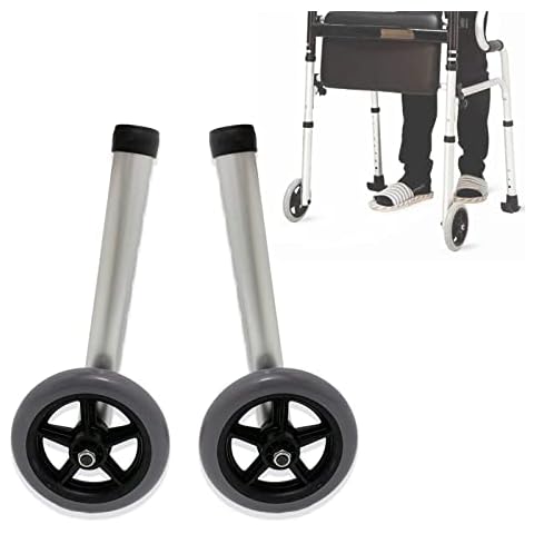 Walker Wheels Replacement Feet, Universal for Folding Medical Walker Accessories Parts Set, 5 Inch Wheels Cover