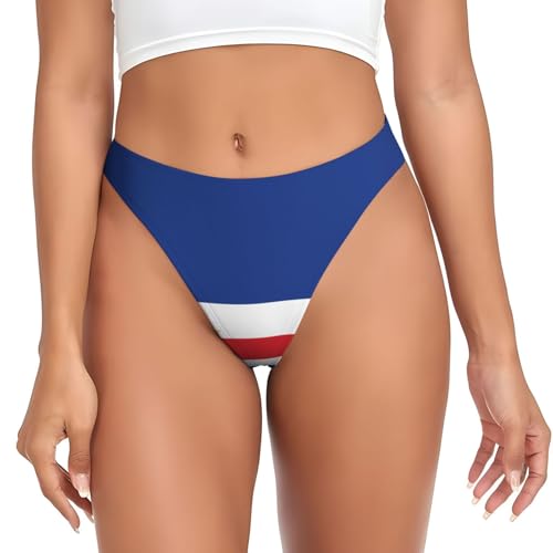 WBQLSL Flag of Cape Verde Print - Tanga para mujer, lencería sexy, bragas de bikini, Negro, 4XL