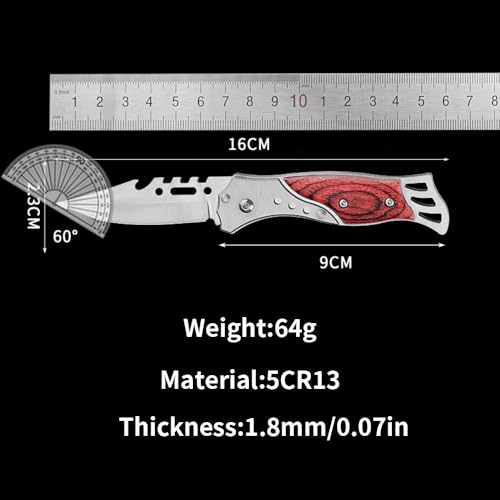 Image of Portable Kitchen Utility Knife with Safety Sheath, Sharp Precision Blade, Wooden Handle, for Slicing Fruits and Vegetables (1 Pc) (Wood)