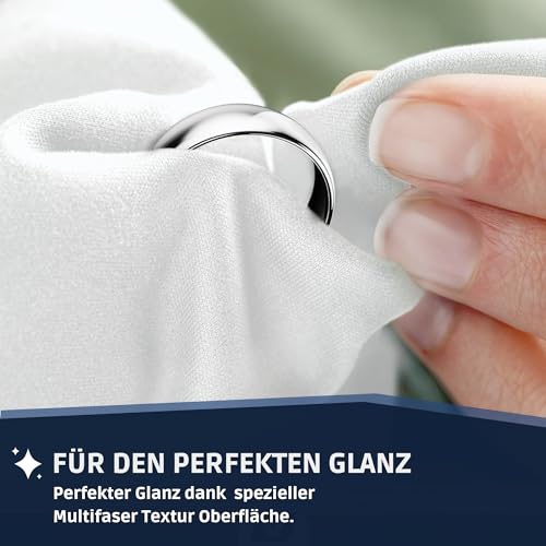 Silberputztuch für Schmuck, Besteck & Münzen - Silber Poliertuch zur Pflege und Reinigung von Echtsilber, Silberschmuck made in Germany