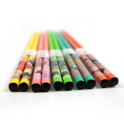 Huangyifu 9.8” Reusable Colorful Chopsticks Classical Pattern Wooden Chop Sticks,With Case #TOP2