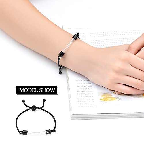 Constantlife Stainless Steel Cremation Bracelet For Ashes - Transparent Glass Tube Urn Bangle Memorial Jewelry For Men Women (Black) #TOP4